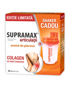 Pachet Supramax piersica, 30 plicuri + Shaker, Zdrovit