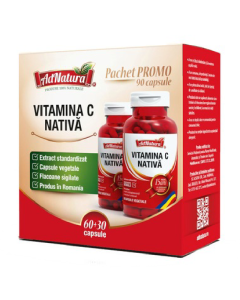 Pachet Vitamina C nativa, 60+30 capsule, AdNatura