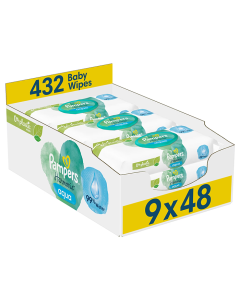 Servetele umede Harmonie Aqua, 9 pachete x 48 bucati, Pampers