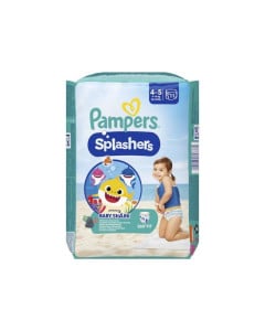 Scutece chilotel pentru apa Splashers Baby Shark, Marimea 4-5, 9-15 kg, 11 bucati, Pampers