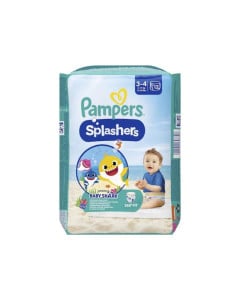 Scutece chilotel pentru apa Splashers Baby Shark, Marimea 3-4, 6-11 kg, 12 bucati, Pampers