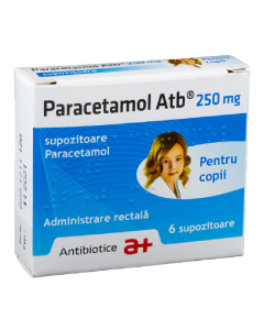 Paracetamol ATB 250 mg, 6 supozitoare, Antibiotice SA