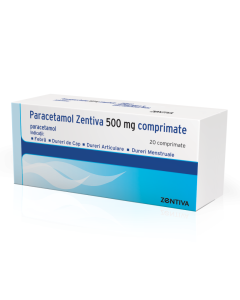 Paracetamol, 500 mg, 20 comprimate, Zentiva
