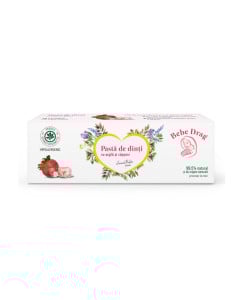 Pasta de dinti cu argila si capsuni Bebe Drag, 50 ml, VivaNatura
