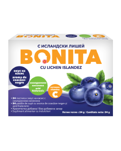 Pastile de supt cu aroma de coacaze negre, 24 bucati, Bonita