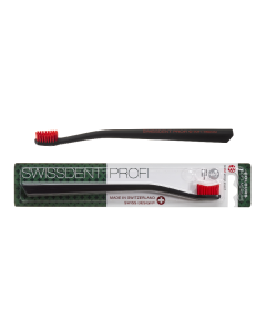Periuta de dinti Colours Classic, rosu cu negru, 1 bucata, Swissdent