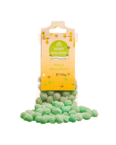 Bomboane perle miere, menta, 100g, Apidava