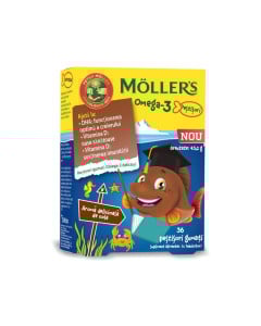 Pestisori gumati cu Omega-3 si aroma cola, 36 jeleuri, Moller's