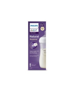 Biberon Natural Response, 3 luni +, tetina debit mediu, 330 ml, Philips Avent