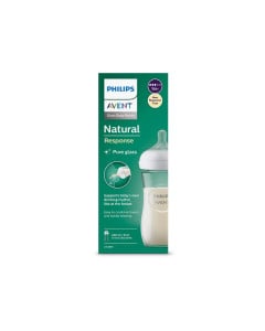 Biberon din sticla Natural Response, 1 luna +, 240 ml, Philips Avent