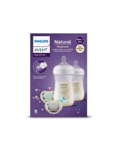 Set nou-nascut biberoane si suzete Natural Response, 1 set, Philips Avent