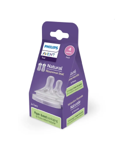 Tetina cu debit 4 Natural Response, 3 luni+, SCY964/02, 2 bucati, Philips Avent