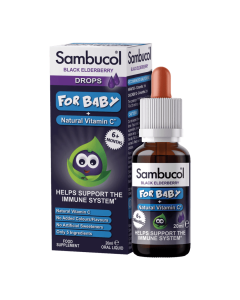 Picaturi orale cu soc negru si vitamina C pentru bebelusi, 20 ml, Sambucol
