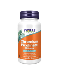 Crom Picolinat, 200 mcg, 100 capsule vegetale, Now Foods