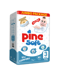 Scutece midi Soft, 4-9 kg, 84 bucati, PINE 