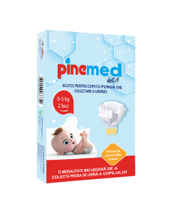 Scutec pentru copii cu punga pentru colectarea urinei, 0-5 kg, 2 bucati, PineMed