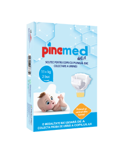 Scutec pentru copii cu punga pentru colectarea urinei, +11 kg, 2 bucati, PineMed