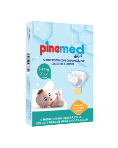 Scutec pentru copii cu punga pentru colectarea urinei, 5-11 kg, 2 bucati, PineMed