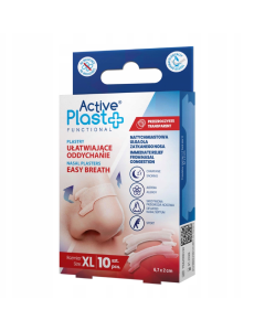 Plasturi nazali respiratie usoara, transparenti XL, 10 bucati, ActivePlast
