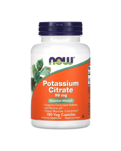 Potasiu Citrat, 99 mg, 180 capsule vegetale, Now Foods