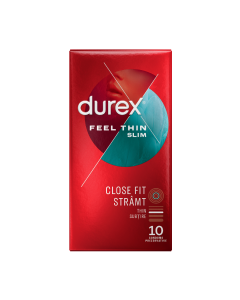 Prezervative Feel Thin Slim Fit, 10 bucati, Durex