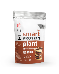 Pudra proteica vegetala Smart Protein Plant, Chocolate Cookie, 500g, PhD