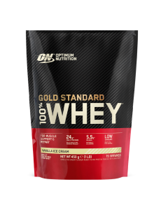 Proteine din zer, pudra proteica, ON 100% Whey Gold Standard, vanilie, 450g, Optimum Nutrition