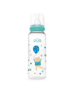 Biberon cu desen, verde, +3 luni, 250ml, PUR 
