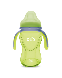 Cana cu prindere multipla, +6luni, verde, 250ml, PUR 