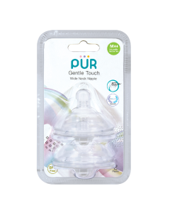 Set 2 tetine silicon Gentle Touch, marime M, 3-6 luni, PUR 