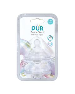 Set 2 tetine silicon Gentle Touch, marime L, +6 luni, PUR 