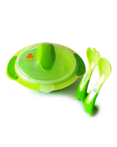Set boluri in forma de morsa cu tacamuri, verde, PUR