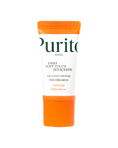 Crema de fata Daily Soft Touch cu factor de protectie SPF 50+, PA++++, Mini, 15 ml, Purito