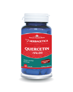 Quercetin cu Vitamina D3, 30 capsule, Herbagetica