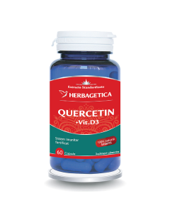 Quercetin cu Vitamina D3, 60 capsule, Herbagetica