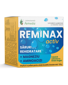 Reminax Activ saruri rehidratare + magneziu si aminoacizi, 20 plicuri, Remedia