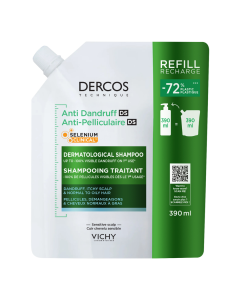 Rezerva sampon anti-matreata pentru par normal-gras Dercos, 390 ml, Vichy