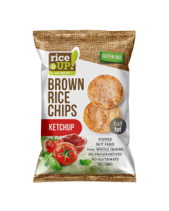 Chips din orez brun cu ketchup, 60g RiceUp