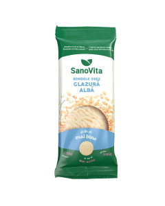 Rondele din orez cu glazura alba, 66 gr, Sanovita