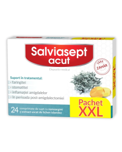 Salviasept Acut fara zahar, 24 comprimate, Zdrovit