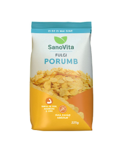 Fulgi de porumb fara zahar, 225g, Sanovita 