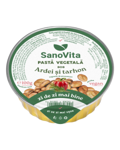 Pasta vegetala din bob cu ardei si tarhon, 100 g, Sanovita 