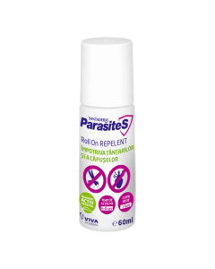 Roll on repelent impotriva tantarilor si capuselor Parasites Santaderm, 60 ml, Viva Pharma