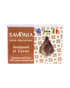 Sapun Natural Scortisoara si Cacao, 90 g, Savonia