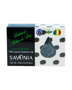 Sapun Natural Carbune si Arbore de Ceai, 90g, Savonia