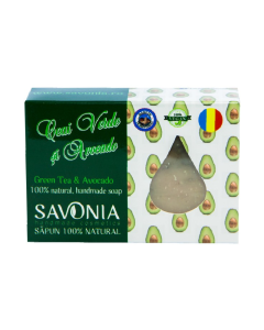Sapun Natural Ceai Verde si Avocado, 90g, Savonia