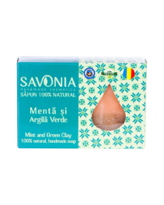 Sapun Natural Menta si Argila Verde, 90g, Savonia