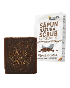 Sapun natural scrub anticelulitic namol si cafea,120g, Techir