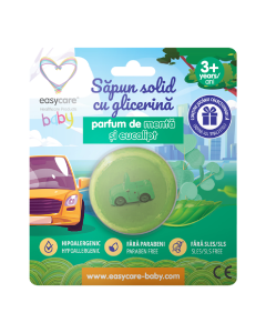 Sapun solid cu glicerina si jucarie pentru copii, parfum eucalipt, 100 g, Easycare Baby