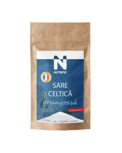 Sare celtica grunjoasa extrasa manual, 500g, Nutrific